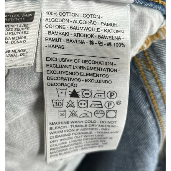 Levi's Jean Shorts Womens Sz 27 Blue Medium Wash High Rise Premium Distressed - Picture 11 of 13